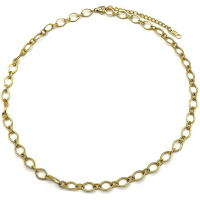 Ketting  antraciet en bicones met metalen ketting